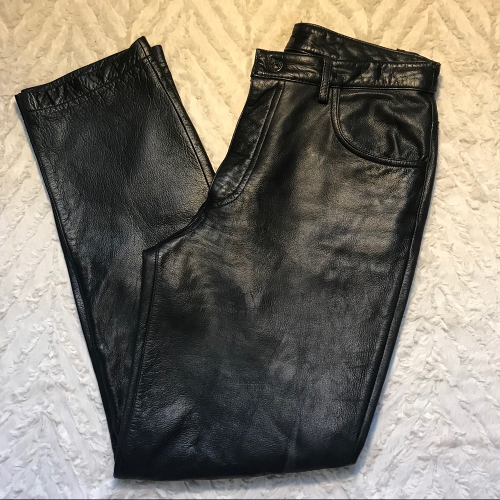Express 100% Leather High-Waisted Bootcut Pants 8